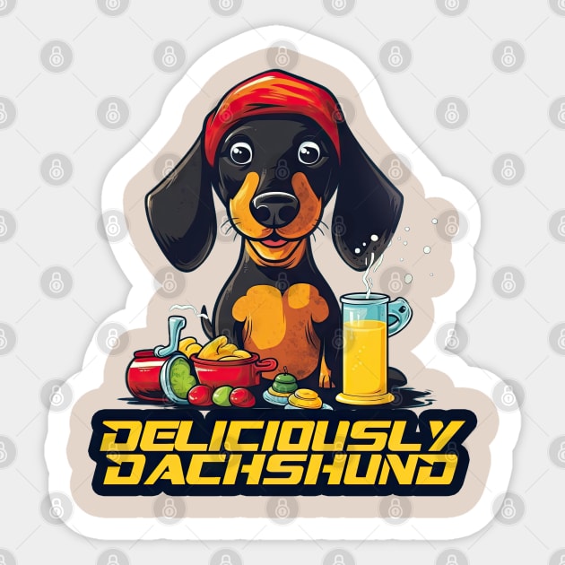 Deliciously Dachshund Sticker by Oddities Outlet